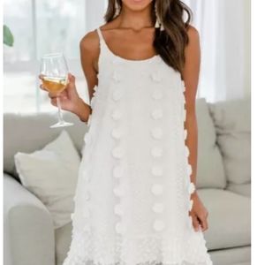 Sweet and Flirty White Ruffle Mini Dress
